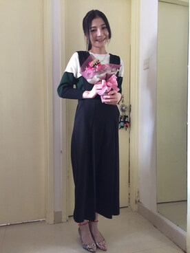 「COMME CA COLLECTION（コムサ・コレクション）のアイテム（つなぎ/オールインワン）」を使った、Laam Lamさん（レディース・162cm）の冬コーディネート