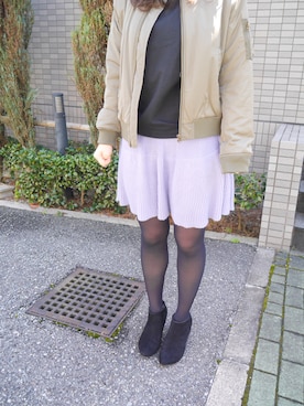 「EMODA」｜「アイテム（ブーティ）」を使った、shiori☺︎さん（レディース・165cm）の冬コーディネート