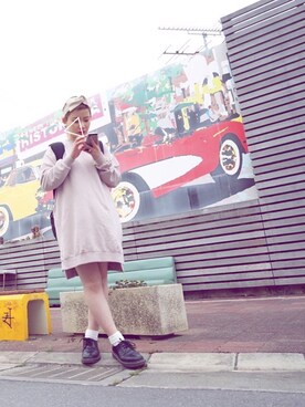 「Dr. Martens（ドクターマーチン）のDr.Martens (ドクターマーチン)/1461 3EYE GIBSON SHOES（その他シューズ）」を使った、ひらのあたえさん（レディース・156cm）の春コーディネート