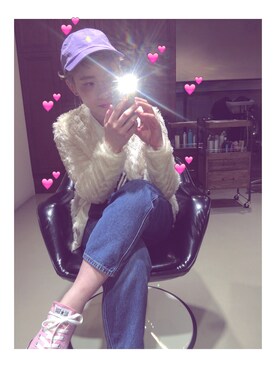「H&M（エイチ・アンド・エム）のアイテム（その他トップス、ホワイト系）」を使った、ひらのあたえさん（レディース・156cm）の春コーディネート
