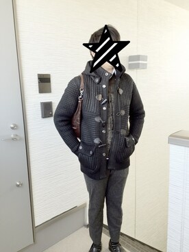 「Daniel & Bob（ダニエル&ボブ）のアイテム（ハンドバッグ）」を使った、Piさん（メンズ・178cm）の冬コーディネート
