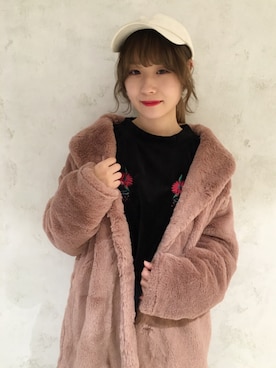 「one after another NICE CLAUP（ワンアフターアナザーナイスクラップ）のアイテム（キャップ）」を使った、sayakayoshiさん（レディース・153cm）の秋コーディネート
