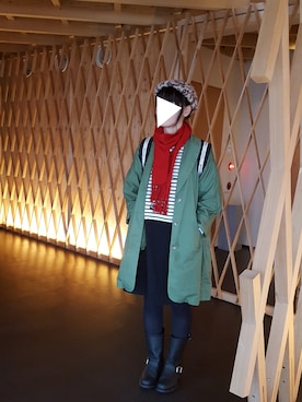 「FRAPBOIS」｜「アイテム（チェスターコート）」を使った、yoshiさん（レディース・158cm）の秋コーディネート