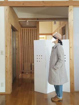 「FRAPBOIS」｜「アイテム（ステンカラーコート）」を使った、yoshiさん（レディース・158cm）の冬コーディネート