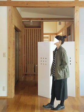 「FRAPBOIS」｜「アイテム（ミリタリージャケット）」を使った、yoshiさん（レディース・158cm）の冬コーディネート
