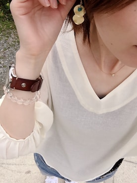 「スローブイエナ」｜「アイテム（腕時計）」を使った、u.さん（レディース・158cm）の春コーディネート