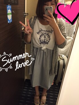 「大阪」｜「アイテム（ピーコート）」を使った、ayaさん（レディース・158cm）の夏コーディネート