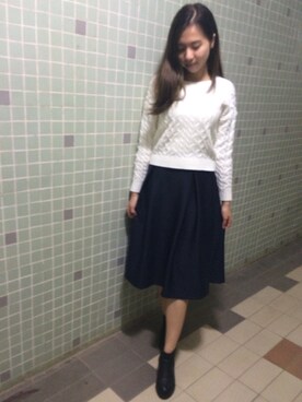 「school」｜「アイテム（ワンピース/ドレス）」を使った、Shanさん（レディース・158cm）の秋コーディネート
