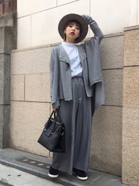 「OSMOSIS（オズモーシス）の2WAYスタンドカラーブラウス（シャツ/ブラウス）」を使った、OZAWA  さん（レディース・158cm）の秋コーディネート