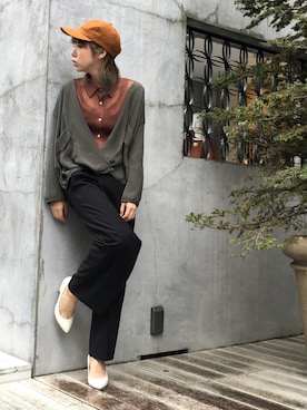 「OSMOSIS（オズモーシス）のアイテム（シューズ）」を使った、OZAWA  さん（レディース・158cm）の秋コーディネート