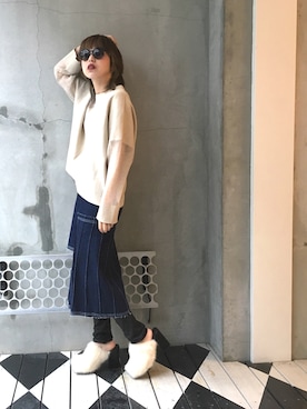 「OSMOSIS（オズモーシス）のアイテム（シューズ）」を使った、OZAWA  さん（レディース・158cm）の秋コーディネート