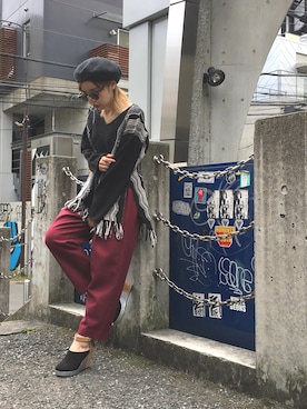 「OSMOSIS（オズモーシス）のアイテム（シューズ）」を使った、OZAWA  さん（レディース・158cm）の秋コーディネート