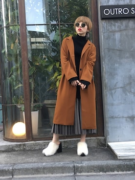「OSMOSIS（オズモーシス）のアイテム（シューズ）」を使った、OZAWA  さん（レディース・158cm）の秋コーディネート