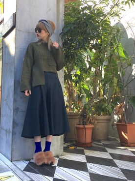 「OSMOSIS（オズモーシス）のアイテム（シューズ）」を使った、OZAWA  さん（レディース・158cm）の冬コーディネート