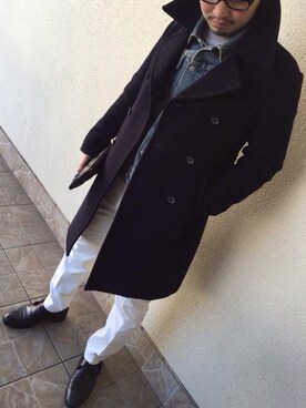 「HELMUT LANG（ヘルムートラング）のアイテム（デニムジャケット）」を使った、SHIFFONKOUTAさん（メンズ・170cm）の冬コーディネート