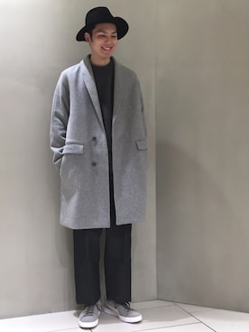 「PUMA」｜「アイテム（チェスターコート）」を使った、Keisuke Oobaさん（メンズ・174cm）の秋コーディネート