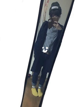 「CHUMS（チャムス）のアイテム（ニットキャップ/ビーニー）」を使った、むらなかさん（レディース・160cm）の秋コーディネート