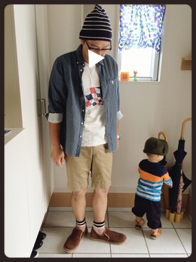「グラニフ」｜「アイテム（ニットキャップ/ビーニー）」を使った、okonomixさん（メンズ・174cm）の秋コーディネート