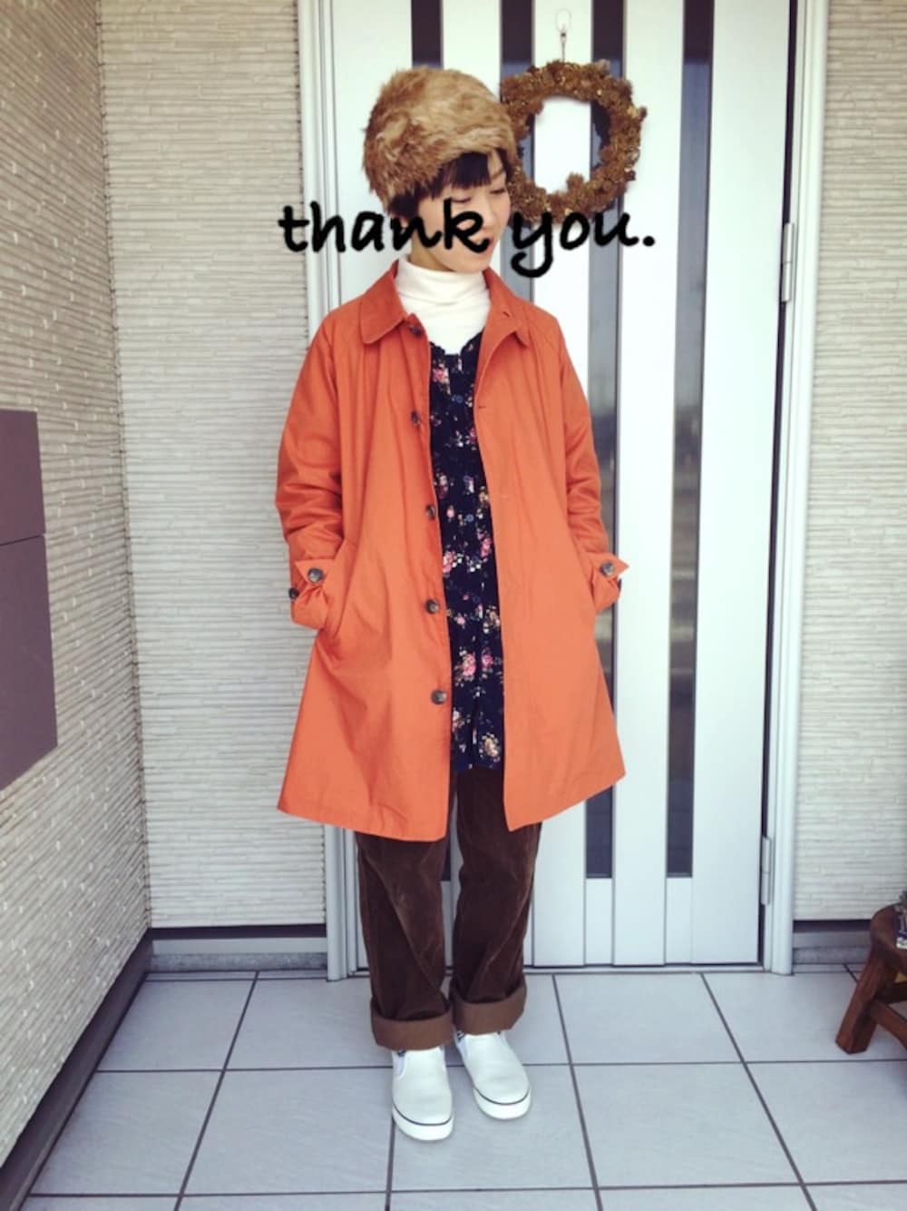 「2014年、ラストWEAR」｜「SLYのファーベレー帽（キャップ、ベージュ系）」を使った、okonomixさん（レディース・158cm）の冬コーディネートの1枚目の写真