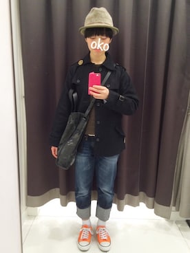 「ハットコーデ」｜okonomixさん（レディース・158cm）の冬コーディネート