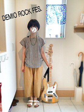 okonomix使用「自作（ギャザー入りシャツ）」的時尚穿搭