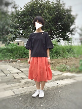 「バルーンスリーブ」｜okonomixさん（レディース・158cm）の夏コーディネート