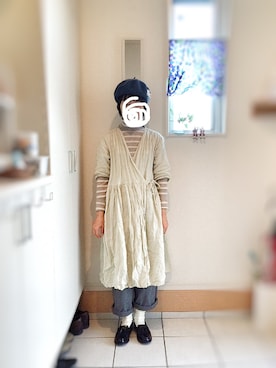 「カシュクールワンピース」｜「アイテム（レッグウェア）」を使った、okonomixさん（レディース・158cm）の秋コーディネート