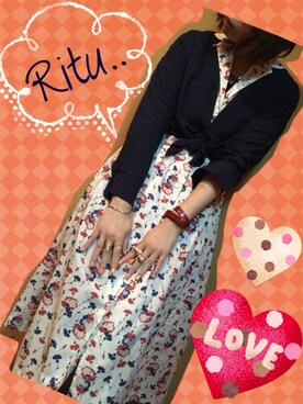「春ワンピ」｜「アイテム（その他シューズ）」を使った、Ritu..さん（レディース・158cm）の春コーディネート