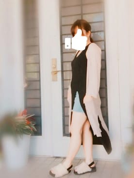 「スリットニット」｜「アイテム（ジャケット/アウター）」を使った、ゆかたろう◎さん（レディース・152cm）の秋コーディネート