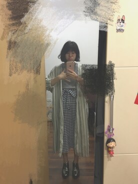 「MONKI（モンキ）のアイテム（ピーコート）」を使った、害害怕被剪脚趾甲さん（レディース・158cm）の夏コーディネート