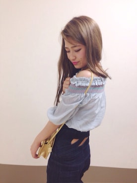 「ハイウエストジーンズ」｜ayumi iwashitaさん（レディース・158cm）の春コーディネート