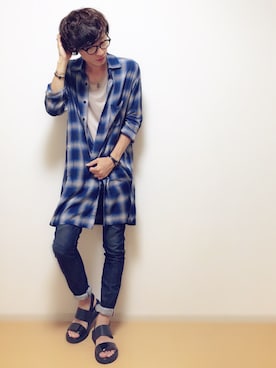 「unrelaxing（アンリラクシング）のアイテム」を使った、sawaさん（メンズ・173cm）の夏コーディネート