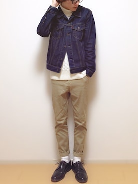 「Right-on（ライトオン）のアイテム（パンツ）」を使った、sawaさん（メンズ・173cm）の冬コーディネート