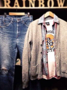 「JANTZEN（ジャンセン）のアイテム（カーディガン/ボレロ、グレー系）」を使った、UMASAKI TATSUYAさん（メンズ・155cm）の冬コーディネート