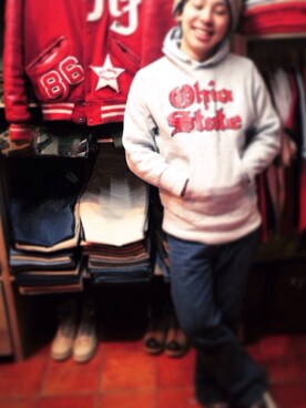 「Levi's（リーバイス）のアイテム（デニムパンツ、ブルー系）」を使った、UMASAKI TATSUYAさん（メンズ・155cm）の冬コーディネート