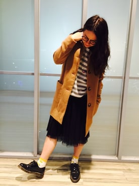 「Daniel Wellington（ダニエルウェリントン）のDaniel Wellington 'Classy St. Mawes' Crystal Index Leather Strap Watch, 34mm（アナログ腕時計）」を使った、Purimuさん（レディース・163cm）の冬コーディネート