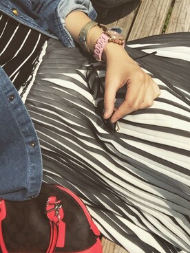 「アイテム（アナログ腕時計、ピンク系）」を使った、Shadowlady-Annさん（レディース・172cm）の春コーディネート