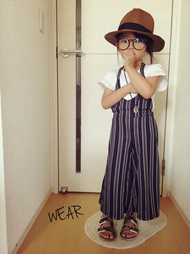 「サロペ部夏祭り♡」｜「アイテム（サロペット/オーバーオール）」を使った、LEEさん（キッズ・100cm）の夏コーディネート