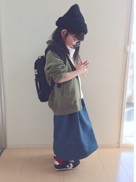 「アイテム（MA-1）」を使った、LEEさん（キッズ・110cm）の冬コーディネート