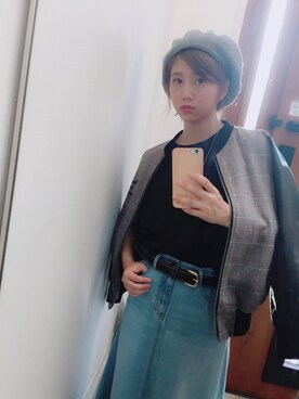 「LBC（エルビーシー）のアイテム（ハンチング/ベレー帽）」を使った、kanoさん（レディース・154cm）の秋コーディネート