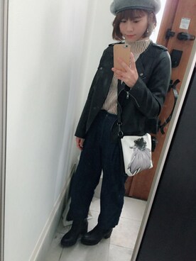 「LBC（エルビーシー）のアイテム（ハンチング/ベレー帽）」を使った、kanoさん（レディース・154cm）の冬コーディネート