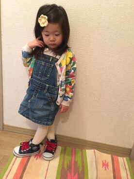 「アイテム（スポーツグッズ）」を使った、MIiAさん（キッズ・80cm）の春コーディネート