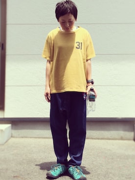 「Frederick（フレデリック）のアイテム（トップス）」を使った、0309さん（レディース・155cm）の夏コーディネート