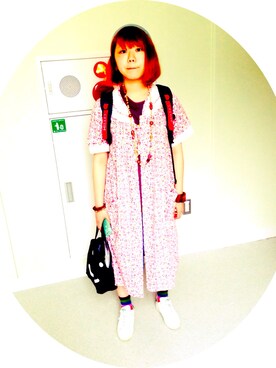 「flower」｜「アイテム（その他アウター）」を使った、agnsさん（レディース・158cm）の夏コーディネート