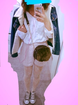 「ダズリン」｜「アイテム（デニムジャケット）」を使った、eさん（レディース・154cm）の秋コーディネート