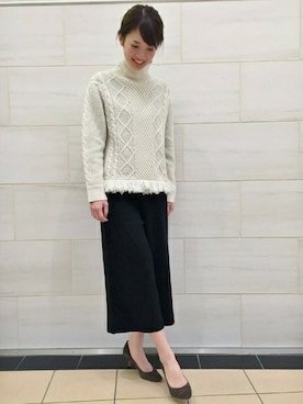 「アイテム（つなぎ/オールインワン、ブラック系）」を使った、RinRinさん（レディース・166cm）の冬コーディネート