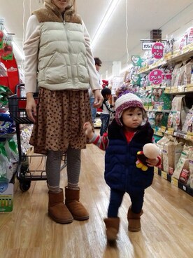 「uu」｜「アイテム（ニットキャップ/ビーニー）」を使った、kohanan*さん（キッズ・80cm）の秋コーディネート