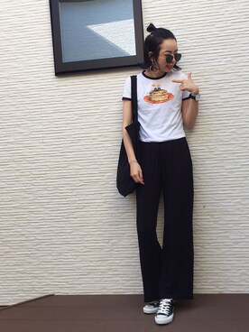 「CONVERSE（コンバース）のconverse（コンバース） ALL STAR OX（オールスターOX）（スニーカー）」を使った、kirinさん（レディース・173cm）の夏コーディネート