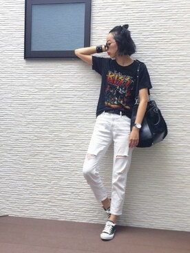 「CONVERSE（コンバース）のconverse（コンバース） ALL STAR OX（オールスターOX）（スニーカー）」を使った、kirinさん（レディース・173cm）の夏コーディネート