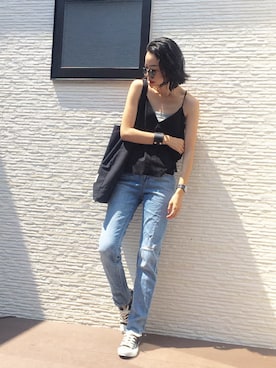 「CONVERSE（コンバース）のconverse（コンバース） ALL STAR OX（オールスターOX）（スニーカー）」を使った、kirinさん（レディース・173cm）の夏コーディネート